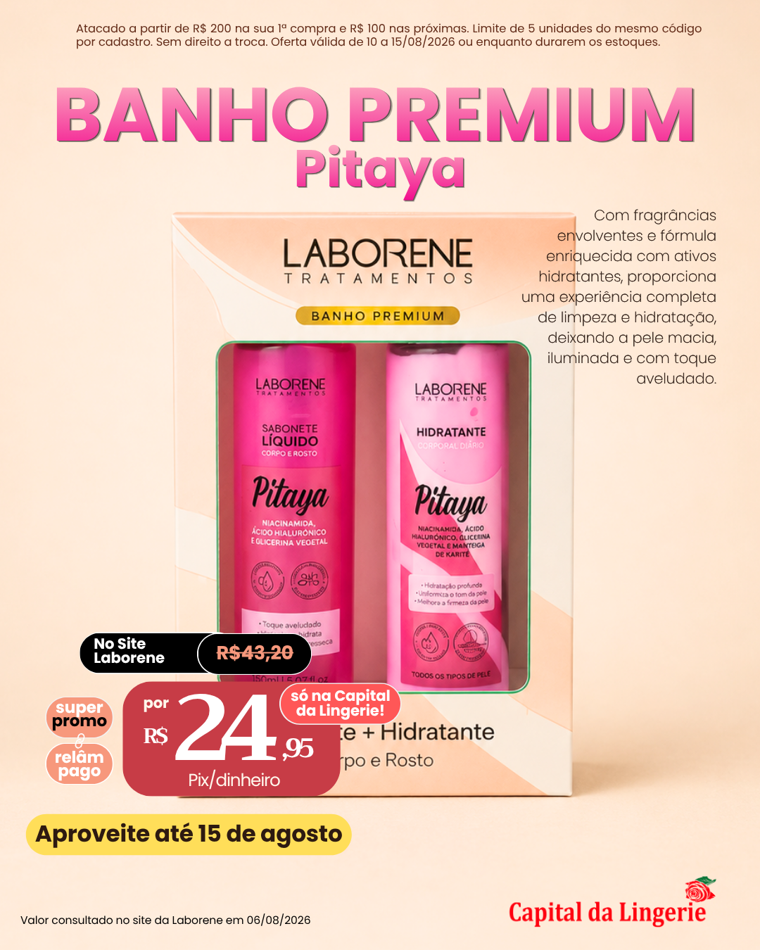 Kit Banho Premium Pitaya Laborene por R$ 24,95