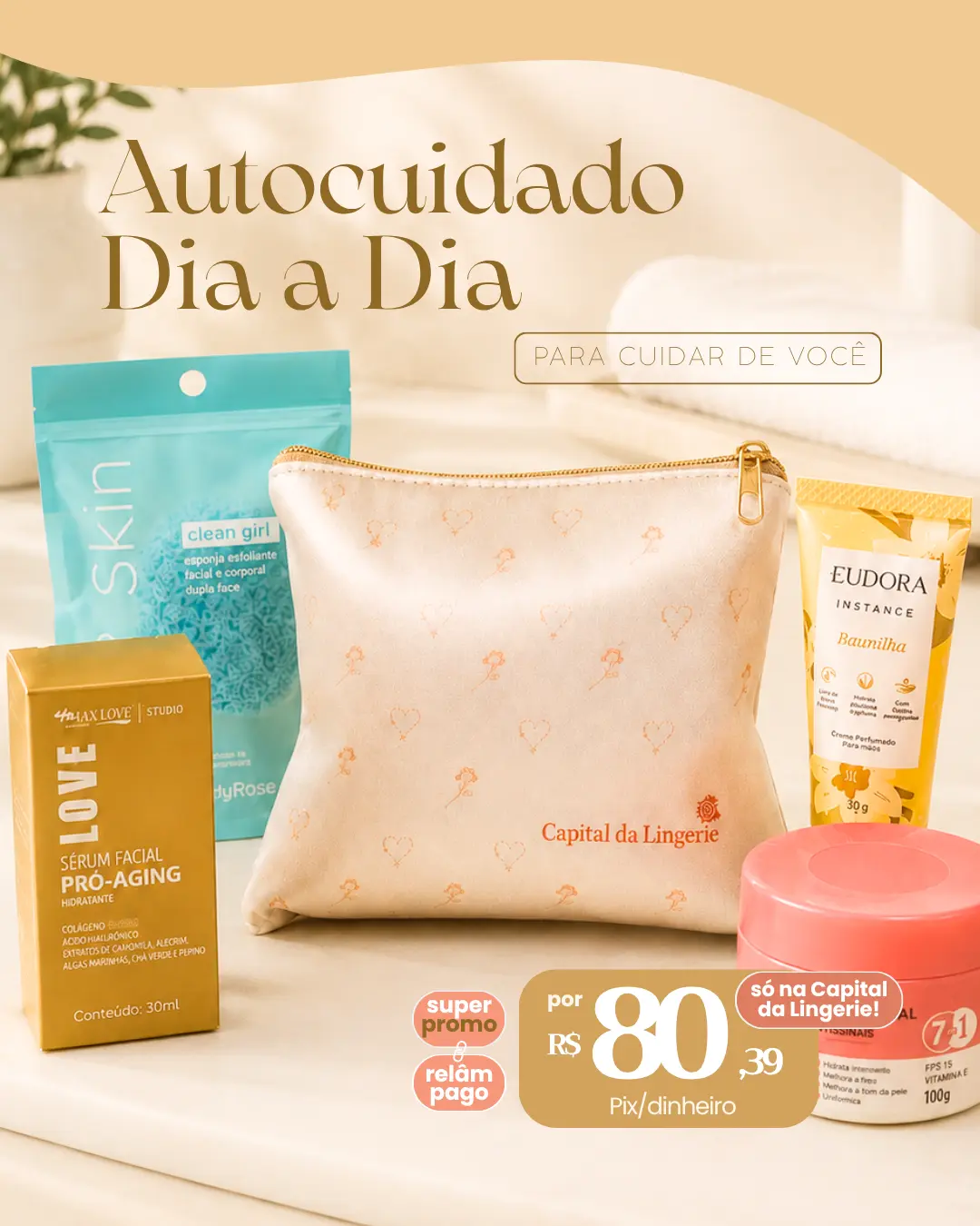 Nécessarie Autocuidado Dia a Dia por R$ 80,39 no Pix ou dinheiro