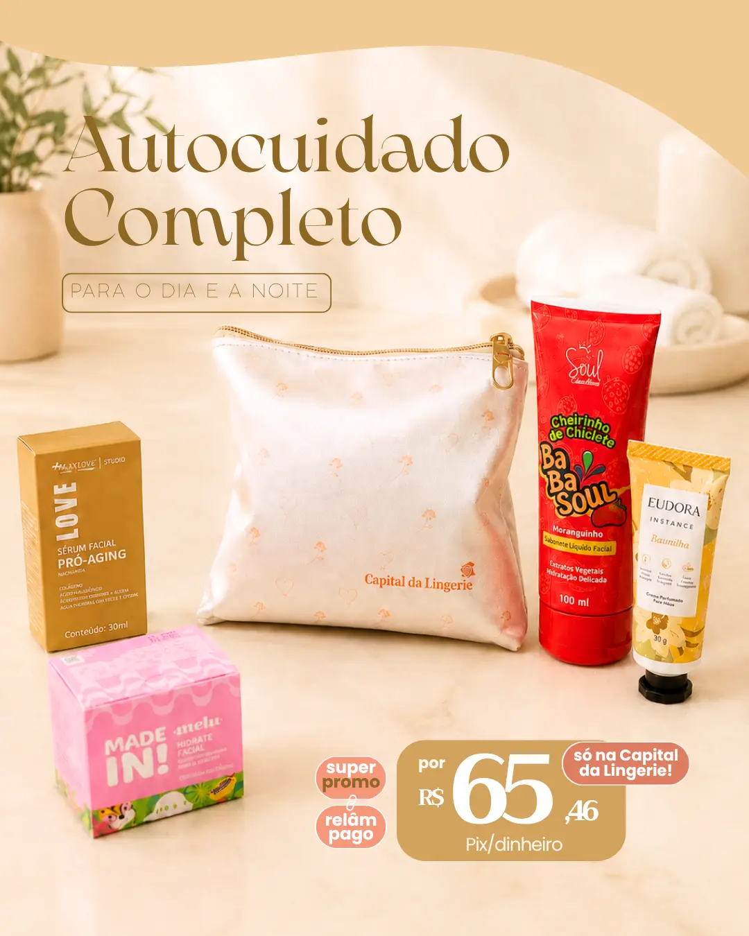 Nécessarie Autocuidado Completo por R$ 65,46 no Pix ou dinheiro