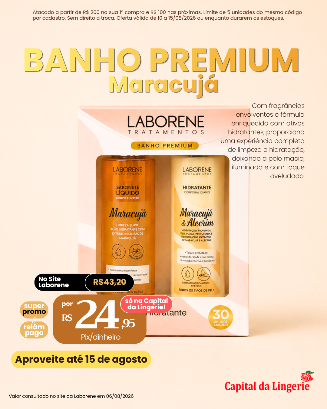 Kit Banho Premium Maracujá Laborene por R$ 24,95