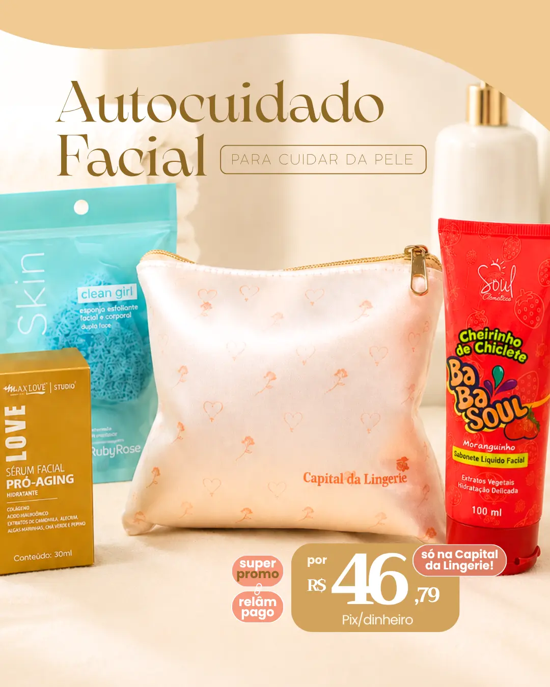 Nécessarie Autocuidado Facial por R$ 46,79 no Pix ou dinheiro